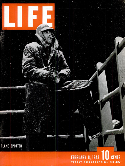 Plane Spotter 8 Feb 1943 Copyright Life Magazine | Life Magazine BW Photo Covers 1936-1970