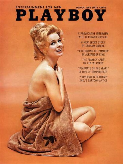 Cynthia Maddox Playboy Cover Copyright 1963 Playboy Bath Towel | Sex Appeal Vintage Ads and Covers 1891-1970