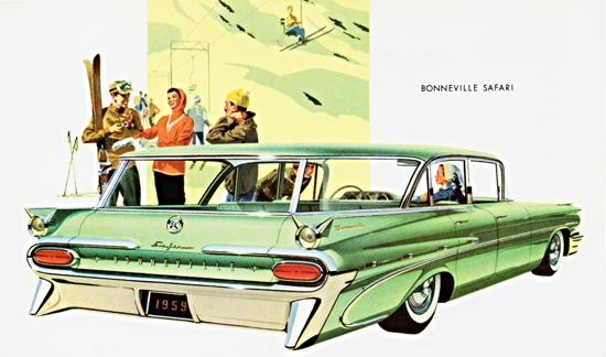 Pontiac Bonneville Safari 1959 Skiing | Vintage Cars 1891-1970