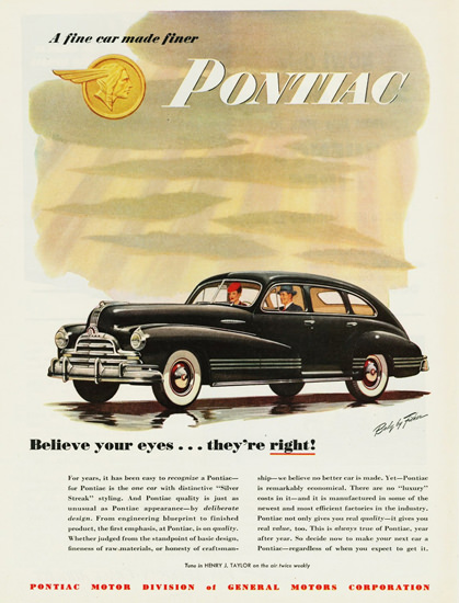 Pontiac Streamliner 4 Door Sedan 1947 | Vintage Cars 1891-1970