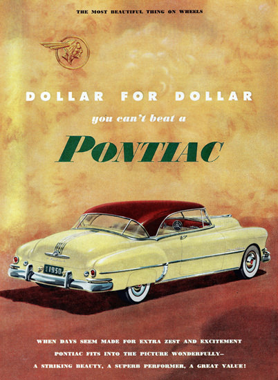 Pontiac Super De Luxe Catalina 1950 Extra Zest | Mad Men Art | Vintage ...