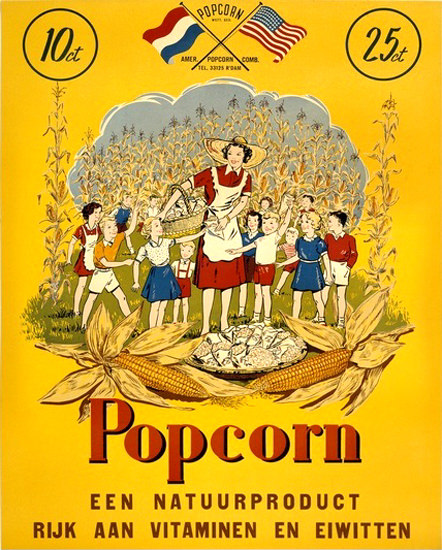 Popcorn Netherlands Vitaminen En Eiwitten | Vintage Ad and Cover Art 1891-1970