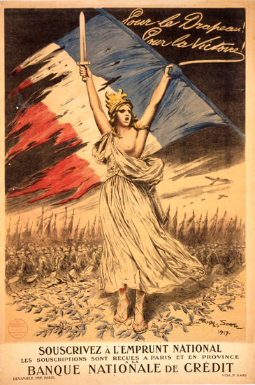 Pour Le Drapeau Pour La Victoire Souscrivez | Vintage War Propaganda Posters 1891-1970