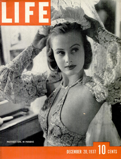 Prettiest Girl in Paradise 20 Dec 1937 Copyright Life Magazine | Life Magazine BW Photo Covers 1936-1970