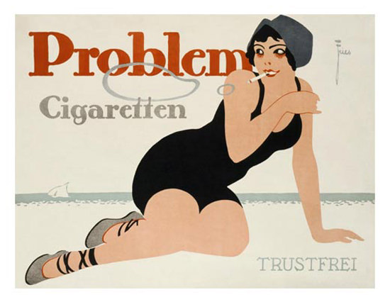 Problem Cigaretten Beach Girl 1920s Germany | Sex Appeal Vintage Ads and Covers 1891-1970