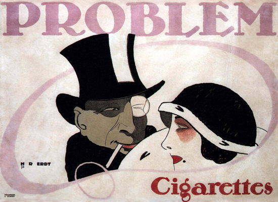 Problem Cigarettes Germany 1912 by Hans Rudi Erdt | Sex Appeal Vintage Ads and Covers 1891-1970