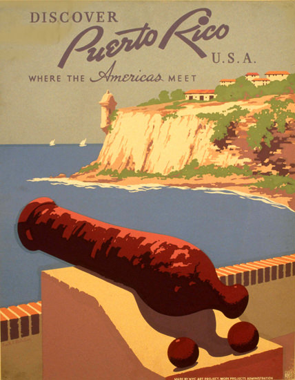 Puerto Rico USA Where The Americas Meet 1940 | Vintage Travel Posters 1891-1970