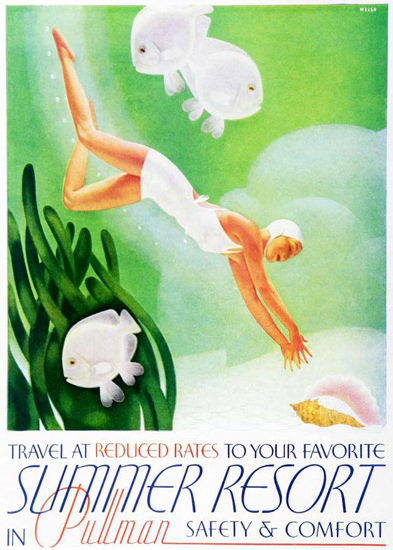 Pullman Summer Resort 1935 Sea | Sex Appeal Vintage Ads and Covers 1891-1970