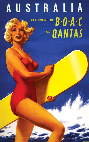 Qantas Australia Fly There 1950s | Sex Appeal Vintage Ads and Covers 1891-1970