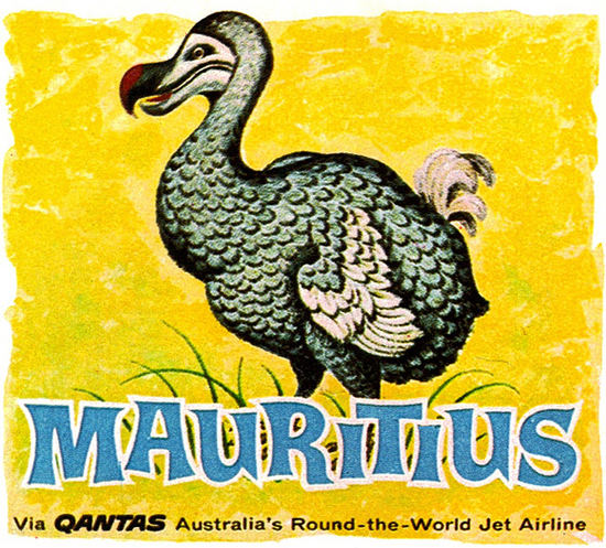 Qantas Mauritius 1960s Dodo | Vintage Travel Posters 1891-1970