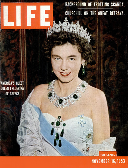 Queen Frederika of Greece 16 Nov 1953 Copyright Life Magazine | Life Magazine Color Photo Covers 1937-1970