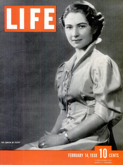 Queen of Egypt 14 Feb 1938 Copyright Life Magazine | Life Magazine BW Photo Covers 1936-1970