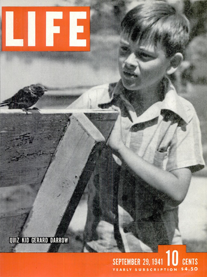 Quiz Kid Gerard Darrow 29 Sep 1941 Copyright Life Magazine | Life Magazine BW Photo Covers 1936-1970