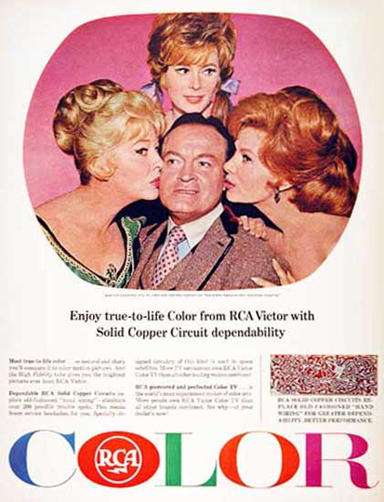 RCA Victor Color TV 1965 Bob Hope | Sex Appeal Vintage Ads and Covers 1891-1970