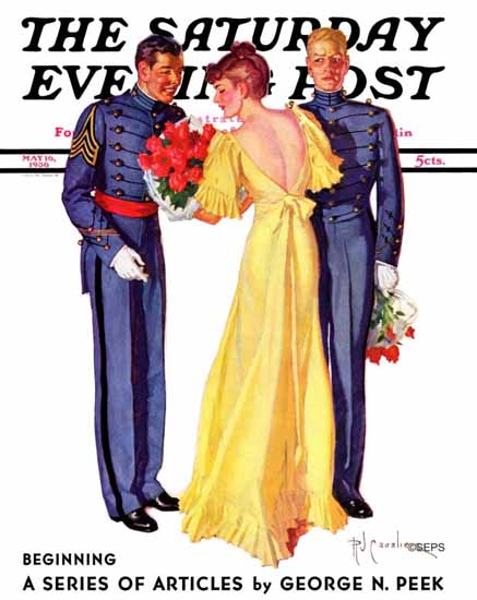 RJ Cavaliere Saturday Evening Post Courting Cadets 1936_05_16 | The Saturday Evening Post Graphic Art Covers 1931-1969