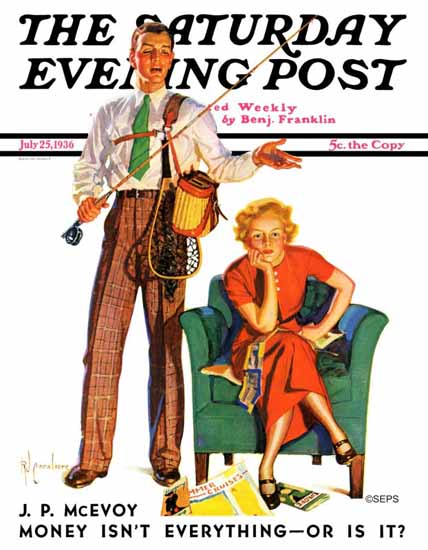 RJ Cavaliere Saturday Evening Post Whose Vacation 1936_07_25 | The Saturday Evening Post Graphic Art Covers 1931-1969