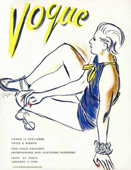 RS Grafstrom Vogue Cover 1935-01-01 Copyright Sex Appeal | Sex Appeal Vintage Ads and Covers 1891-1970