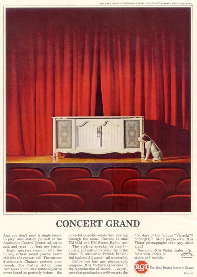 Radio Co Of America RCA Concert Grd Dog 1963 | Vintage Ad and Cover Art 1891-1970