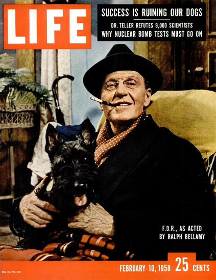 Ralph Bellamy as Franklin Roosevelt 10 Feb 1958 Copyright Life Magazine | Life Magazine Color Photo Covers 1937-1970