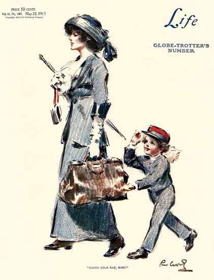 Raymond M Crosby Life Magazine Carry Your Bag 1913-05-22 Copyright | Life Magazine Graphic Art Covers 1891-1936