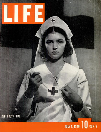 Red Cross Girl 1 Jul 1940 Copyright Life Magazine | Life Magazine BW Photo Covers 1936-1970