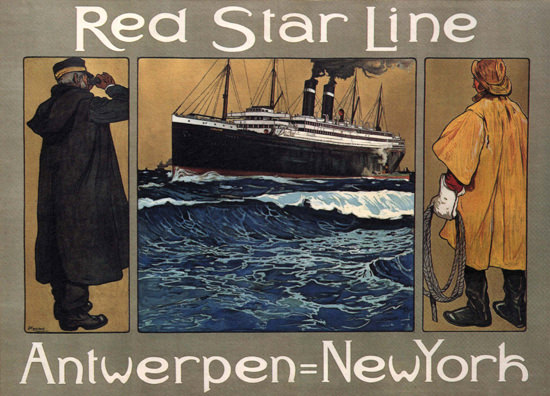 Red Star Line Belgium Antwerpen New York | Vintage Travel Posters 1891-1970