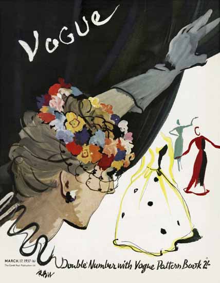 Rene Bouet-Willaumez Vogue Cover 1937-03-17 Copyright | Vogue Magazine Graphic Art Covers 1902-1958