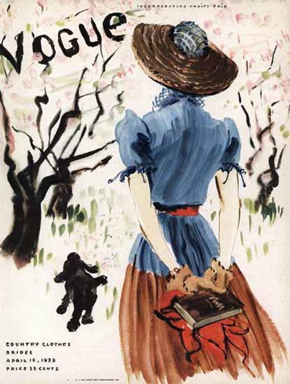 Rene Bouet-Willaumez Vogue Cover 1938-04-15 Copyright | Vogue Magazine Graphic Art Covers 1902-1958