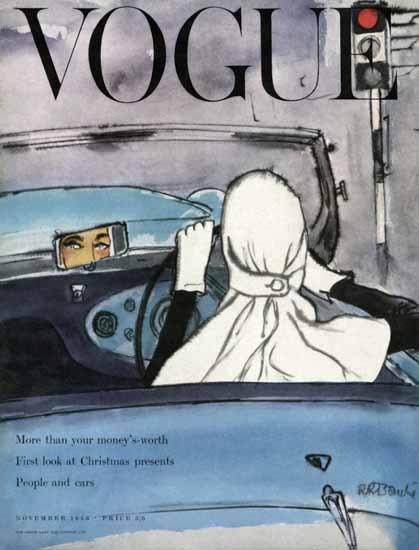 Rene R Bouche Vogue Cover 1953-11 Copyright | Vogue Magazine Graphic Art Covers 1902-1958