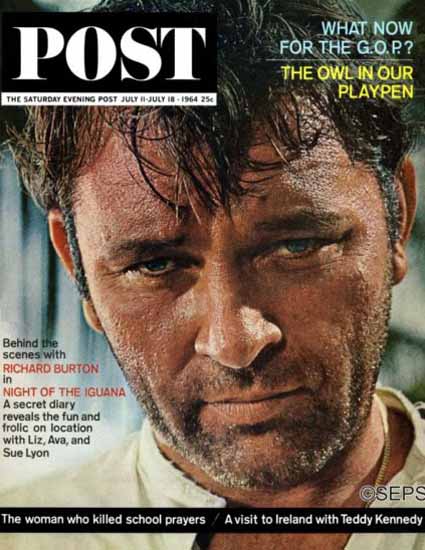 Richard Burton Night of the Iguana Saturday Evening Post 1964_07_11 | Vintage Ad and Cover Art 1891-1970