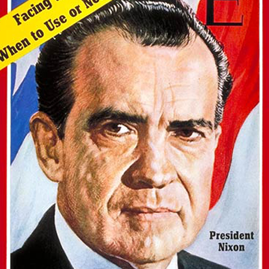 Richard Nixon Time Magazine 1970-10 by Boris Chaliapin crop | Best of Vintage Cover Art 1900-1970