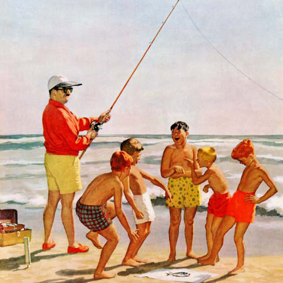 Richard Sargent Saturday Evening Post Fish 1956_09_01 Copyright crop | Best of 1950s Ad and Cover Art