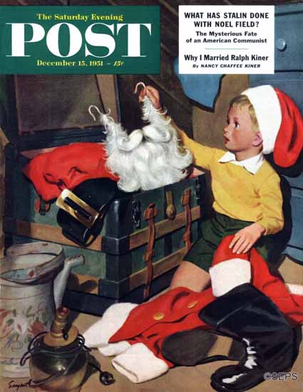 Richard Sargent Saturday Evening Post Truth About Santa 1951_12_15 | The Saturday Evening Post Graphic Art Covers 1931-1969