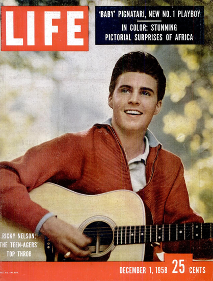 Ricky Nelson thrums the Guitar 1 Dec 1958 Copyright Life Magazine | Life Magazine Color Photo Covers 1937-1970