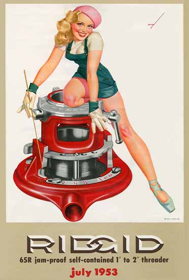 Ridgid Calendar July 1953 Pin-Up Girl George Petty Sex Appeal | Sex Appeal Vintage Ads and Covers 1891-1970