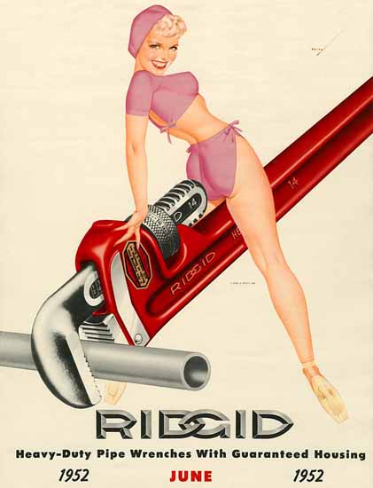 Ridgid Calendar June 1952 Pin-Up Girl George Petty Sex Appeal | Sex Appeal Vintage Ads and Covers 1891-1970