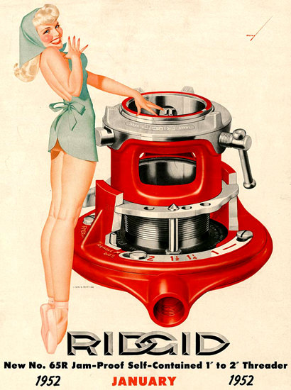 Ridgid George Petty Calendar January 1952 | Sex Appeal Vintage Ads and Covers 1891-1970