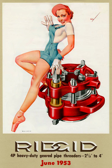 Ridgid George Petty Calendar June 1953 | Sex Appeal Vintage Ads and Covers 1891-1970