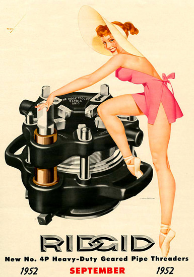 Ridgid George Petty Calendar September 1952 | Sex Appeal Vintage Ads and Covers 1891-1970