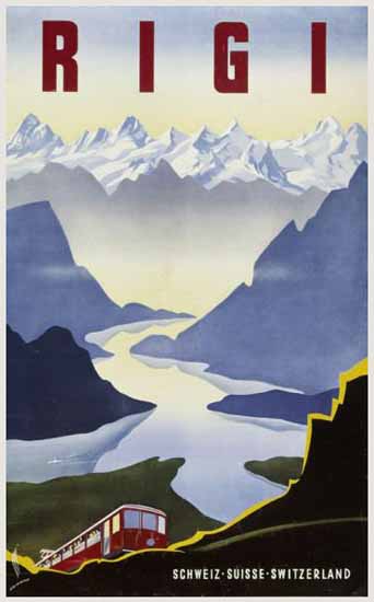 Rigi Schweiz Suisse Switzerland Lucerne Swiss Alps 1940 | Vintage Travel Posters 1891-1970