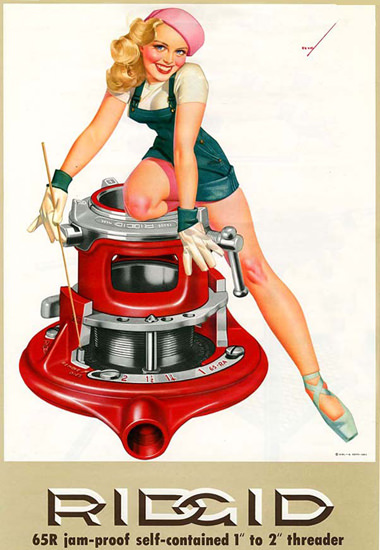 Ridgid George Petty Calendar 65R Jam-Proof 1953 | Sex Appeal Vintage Ads and Covers 1891-1970