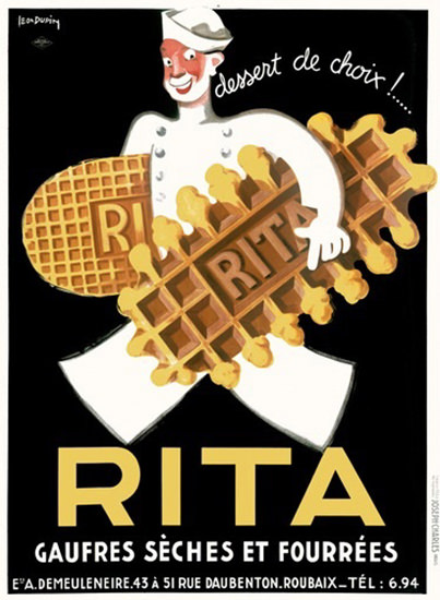 Rita Dessert De Choix Belguim Waffle Biscuit | Vintage Ad and Cover Art 1891-1970