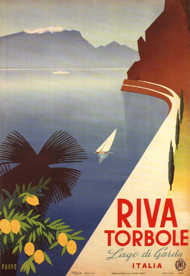 Riva Torbole Lago Garda Lake Garda Italy Italia | Vintage Travel Posters 1891-1970