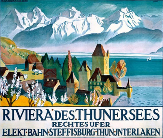 Riviera Des Thunersees Interlaken Steffisburg | Vintage Travel Posters 1891-1970