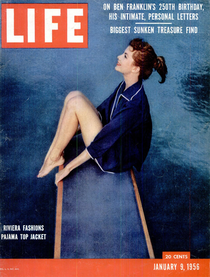 Riviera Fashions Pajama Top Jacket 9 Jan 1956 Copyright Life Magazine | Life Magazine Color Photo Covers 1937-1970