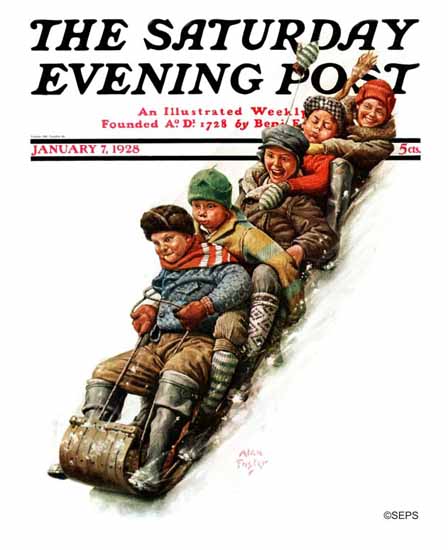 Roaring 1920s Alan Foster Cover Artist Saturday Evening Post 1928_01_07 | Roaring 1920s Ad Art and Magazine Cover Art