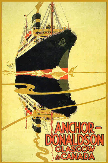 Roaring 1920s Anchor-Donaldson Glasgow To Canada 1924 | Roaring 1920s Ad Art and Magazine Cover Art