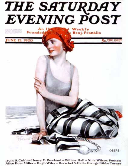 Roaring 1920s Anita Parkhurst Cover Saturday Evening Post 1920_06_12 | Roaring 1920s Ad Art and Magazine Cover Art