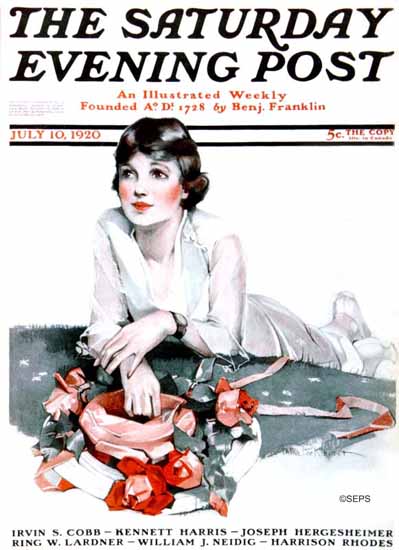 Roaring 1920s Anita Parkhurst Cover Saturday Evening Post 1920_07_10 | Roaring 1920s Ad Art and Magazine Cover Art