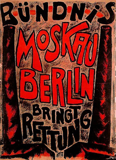 Roaring 1920s Buendnis Moskau Berlin Bringt Rettung 1921 | Roaring 1920s Ad Art and Magazine Cover Art